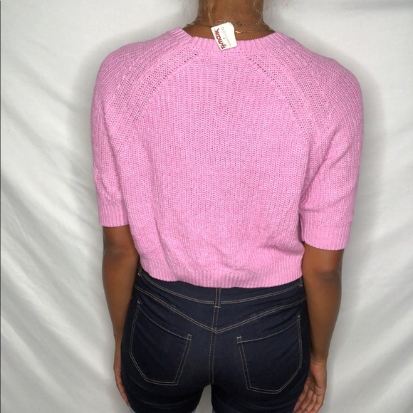 Derek Heart Short sleeve knot crop top new S - Picture 2 of 2